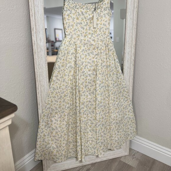 Cottage Yellow Floral Midi (M) Dress| Easter Church Dress| Bridgerton - Picture 8 of 8